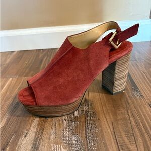 Michael Kors Piper Platform Suede Sling-Back Shoes